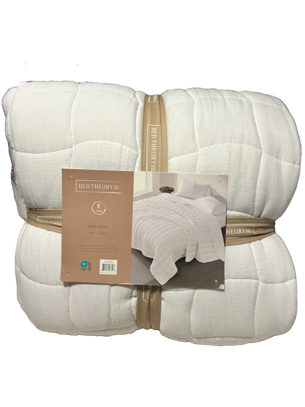 Bed Theory King Gauze White Quilt 104”x90”